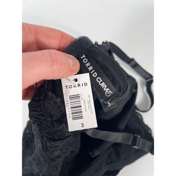 NWT Unlined Sheer Lace Crop Bralette Dark Romantic Whimsigoth Stretch Plus 3X - Picture 2 of 13